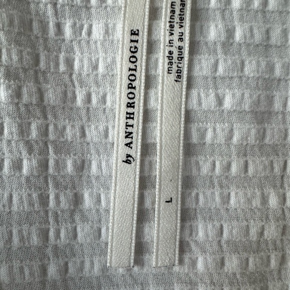 Anthropologie Rebecca Dolman Sleeve Smocked Hem Top White - Picture 3 of 8